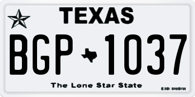 TX license plate BGP1037