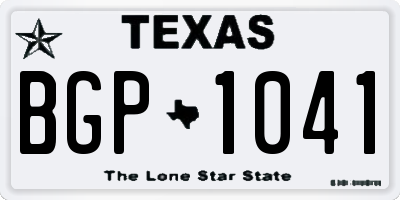 TX license plate BGP1041