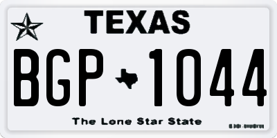 TX license plate BGP1044