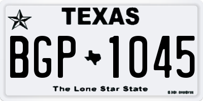 TX license plate BGP1045