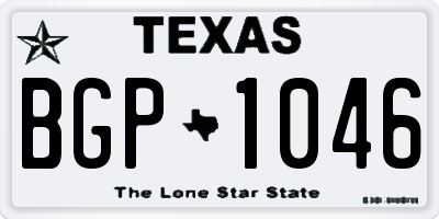 TX license plate BGP1046