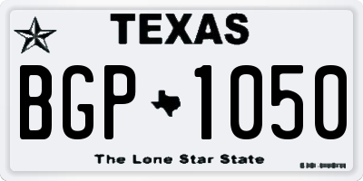 TX license plate BGP1050