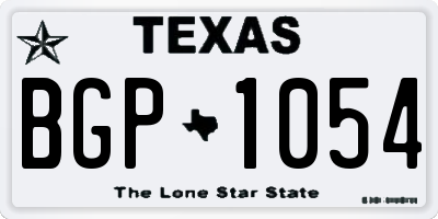 TX license plate BGP1054