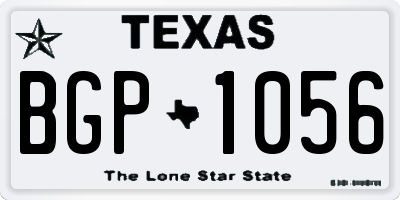 TX license plate BGP1056