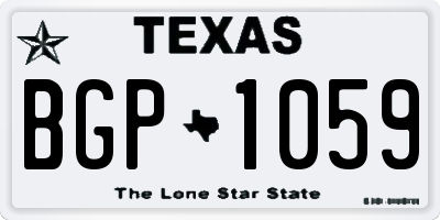 TX license plate BGP1059