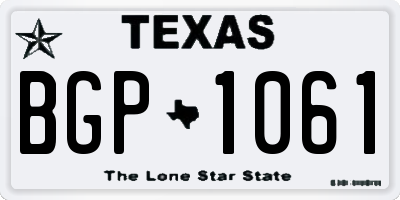 TX license plate BGP1061