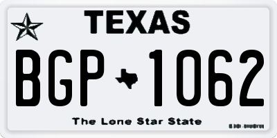 TX license plate BGP1062