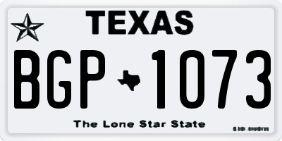 TX license plate BGP1073