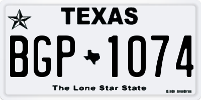TX license plate BGP1074
