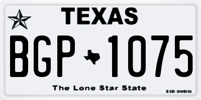 TX license plate BGP1075