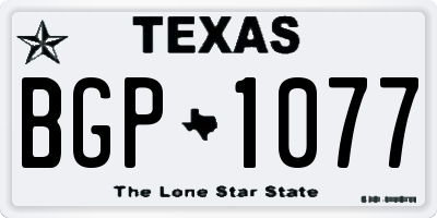 TX license plate BGP1077