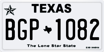 TX license plate BGP1082