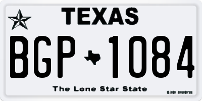 TX license plate BGP1084