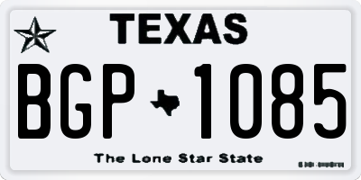 TX license plate BGP1085