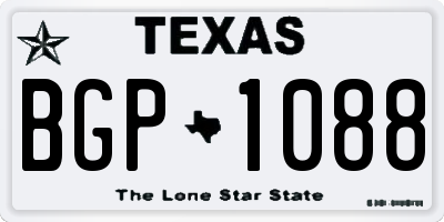 TX license plate BGP1088