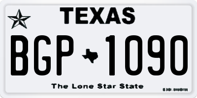 TX license plate BGP1090