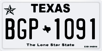 TX license plate BGP1091