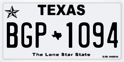 TX license plate BGP1094