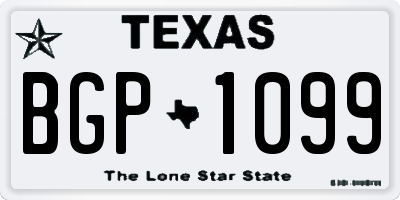 TX license plate BGP1099