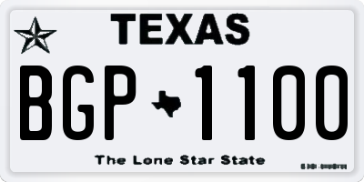 TX license plate BGP1100