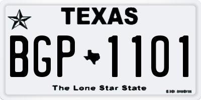 TX license plate BGP1101
