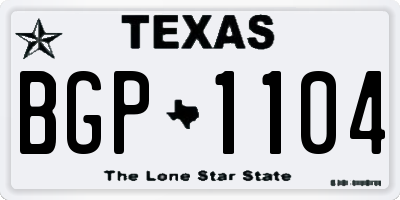 TX license plate BGP1104