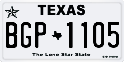 TX license plate BGP1105