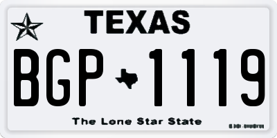 TX license plate BGP1119