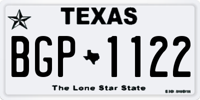 TX license plate BGP1122