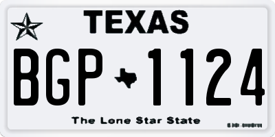 TX license plate BGP1124