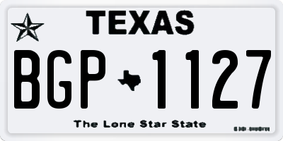 TX license plate BGP1127
