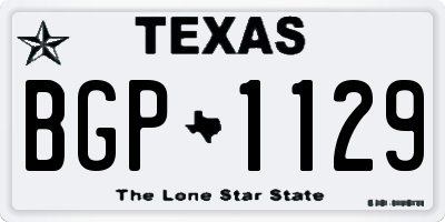 TX license plate BGP1129