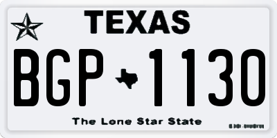 TX license plate BGP1130