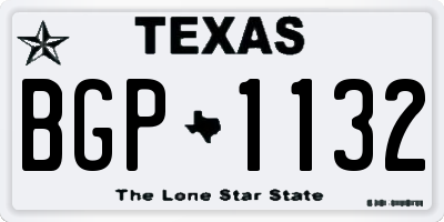 TX license plate BGP1132
