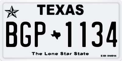TX license plate BGP1134