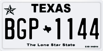 TX license plate BGP1144