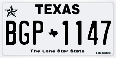 TX license plate BGP1147