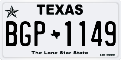 TX license plate BGP1149