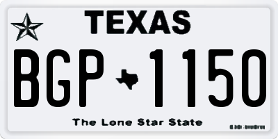 TX license plate BGP1150