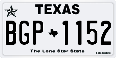 TX license plate BGP1152