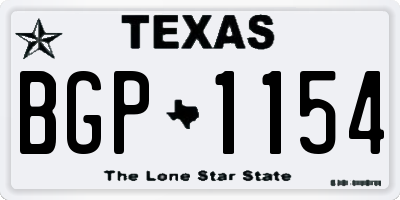 TX license plate BGP1154
