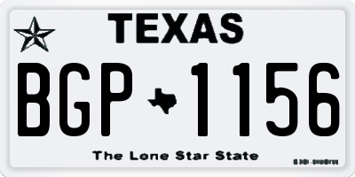 TX license plate BGP1156