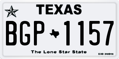 TX license plate BGP1157