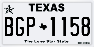 TX license plate BGP1158
