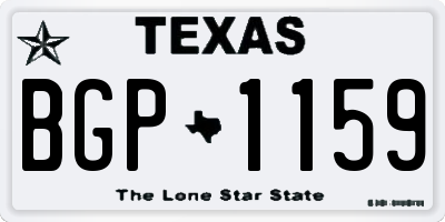 TX license plate BGP1159