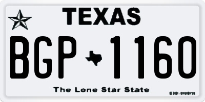 TX license plate BGP1160