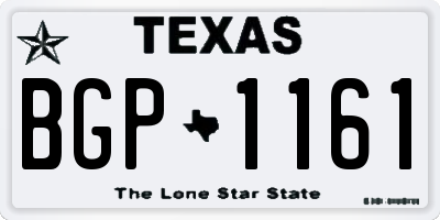TX license plate BGP1161