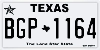 TX license plate BGP1164