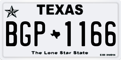 TX license plate BGP1166