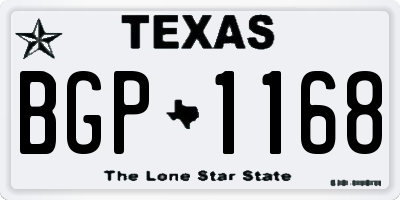 TX license plate BGP1168